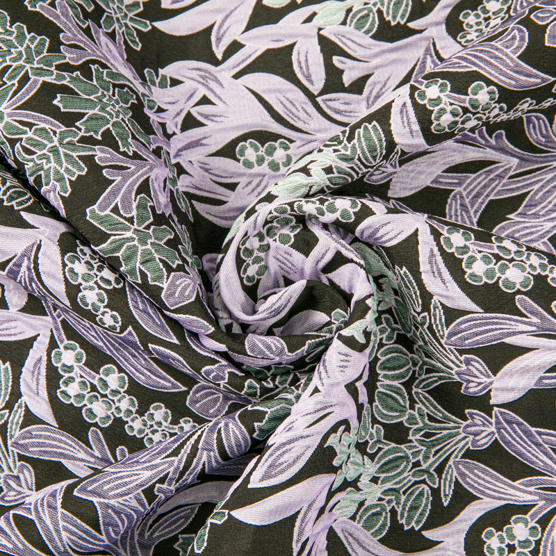 JY4656 New design soft stretch polyester spandex floral stretch jacquard customized woven fabric by code