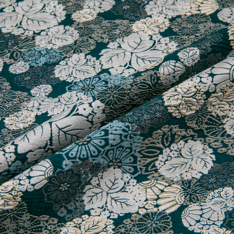 QY952 Floral pattern cotton polyester spandex woven jacquard fabric, yarn-dyed jacquard fabric