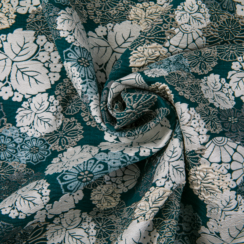 QY952 Floral pattern cotton polyester spandex woven jacquard fabric, yarn-dyed jacquard fabric