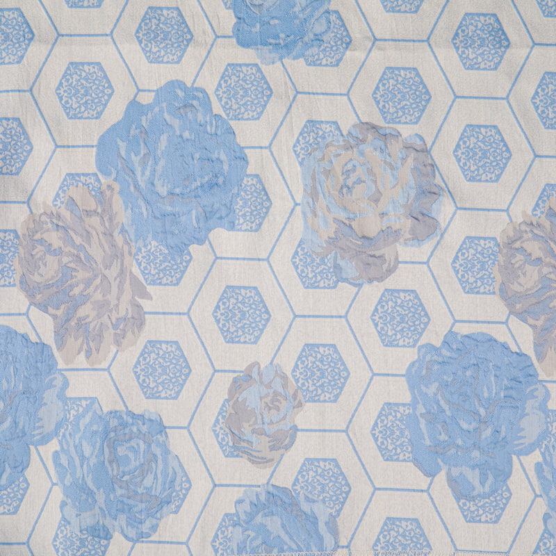 XY7675 New hexagon bottom rose pattern fabric environmentally friendly recycled polyester jacquard fabric