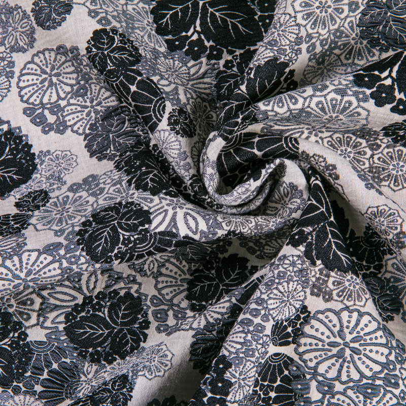 QY952 Floral pattern cotton polyester spandex woven jacquard fabric, yarn-dyed jacquard fabric