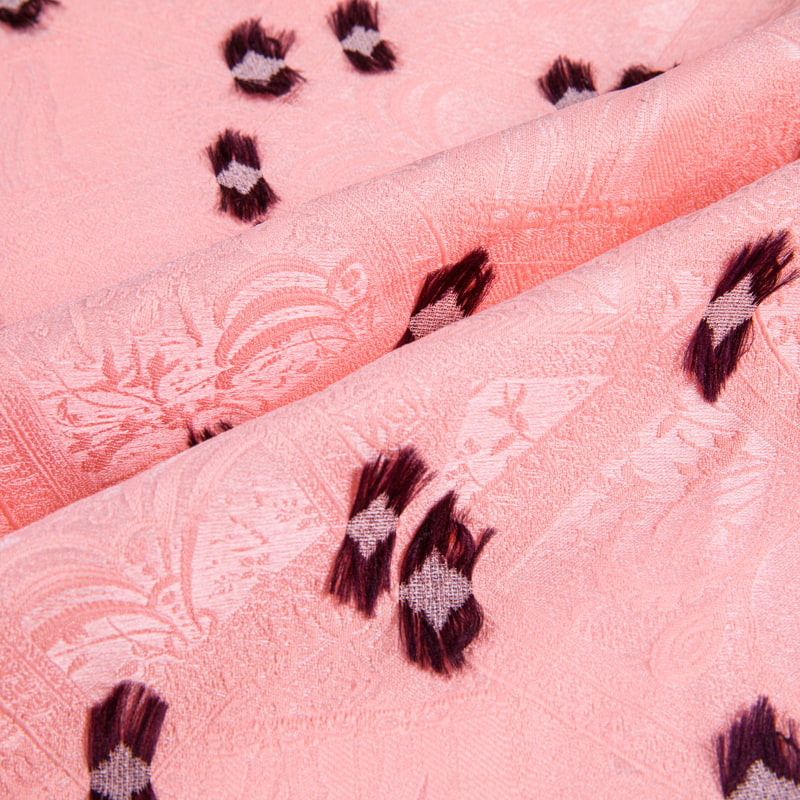 JY4939 Recycled polyester jacquard fabric, anti-static polyester jacquard fringed fabric